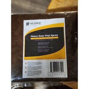 San Jamar Brown Vinyl Bib Apron 24.5"x25" – New Sealed Waterproof Kitchen Supply